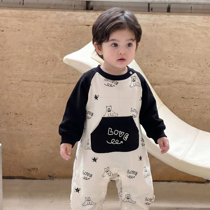【BABY】くまポケットカバーオールSK107801