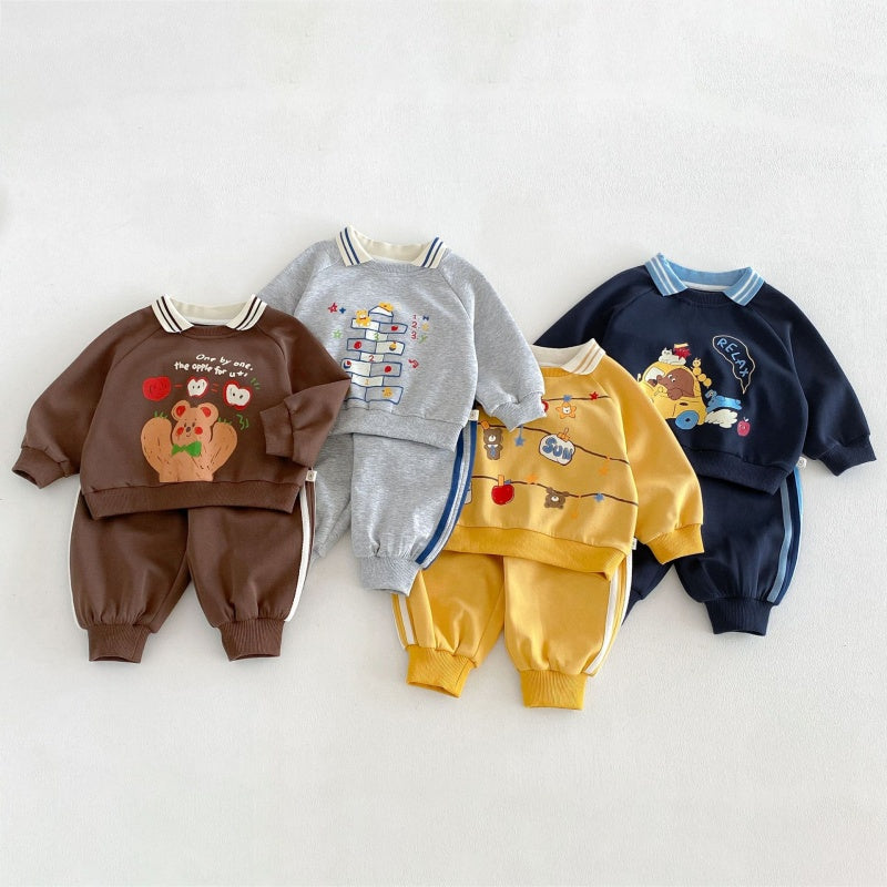 【BABY&KID】カートゥーン襟付きセットアップSK107202
