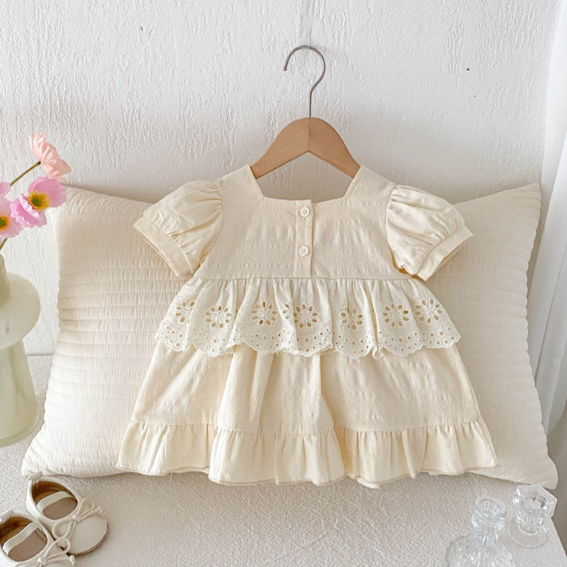 【BABY&KID】夏新作 刺繍花辺ワンピースSK071929