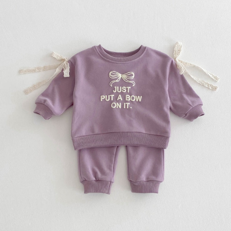 【BABY&KID】JUST PUT A BOW可愛いセットアップSK032215