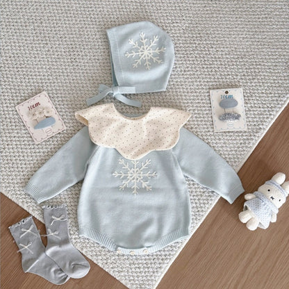 【BABY】雪の結晶ロンパース＆帽子SK106912