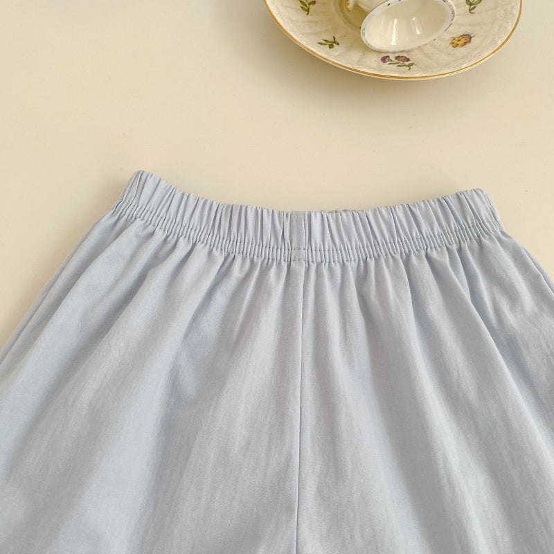 【BABY&KID】夏新作ドットノースリーブブラウス＆フリルショートパンツSK105413