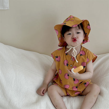 【BABY】夏新作 ニコちゃん、フルーツ柄オールインワンSK082310