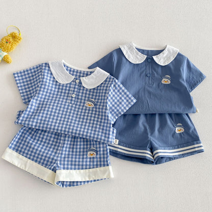 【BABY&KID】夏新作 カートゥーン丸襟Tシャツ、ショートパンツSK105114