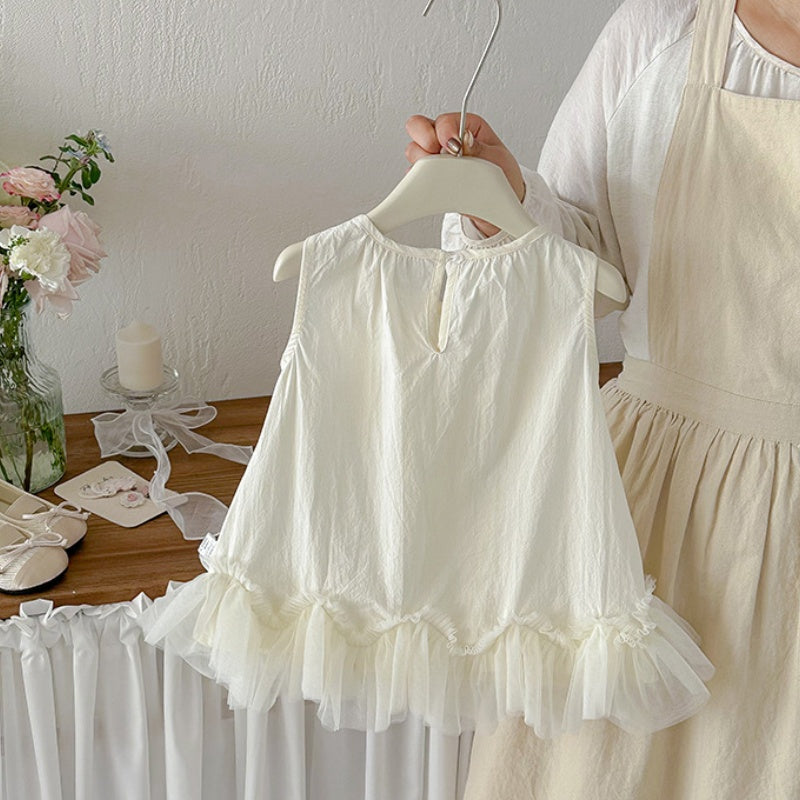 【BABY】夏新作蝶結びチュールノースリーブワンピースSK104520