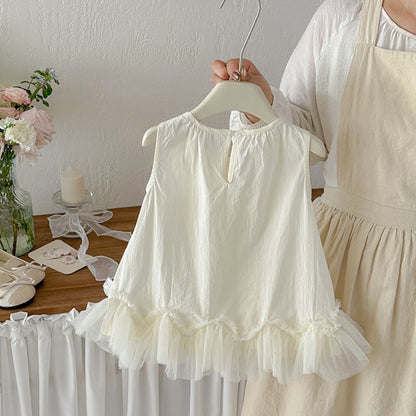 【BABY】夏新作蝶結びチュールノースリーブワンピースSK104520