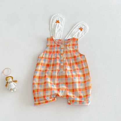 【BABY&KID】夏新作カラフルチェックセットアップ、サロペットSK106105