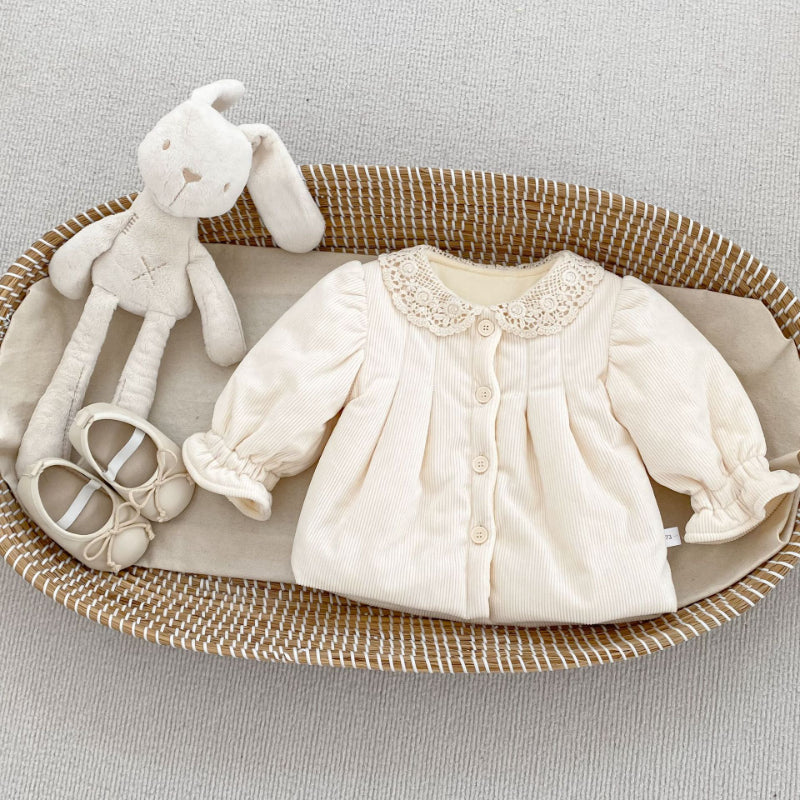 【BABY&KID】冬新作レース襟裏起毛コットンコートSK102731