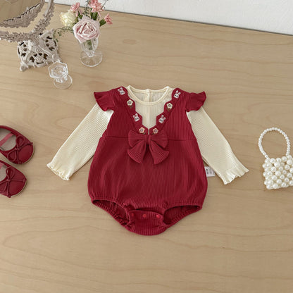 【BABY】うさぎ刺繍ロンパースSK103601