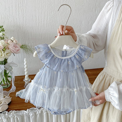【BABY】夏新作蝶結び刺繍ロンパースSK105704