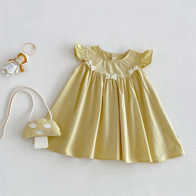 【BABY&KID】夏新作フリルスリーブワンピース＆きのこショルダーバッグSK106114