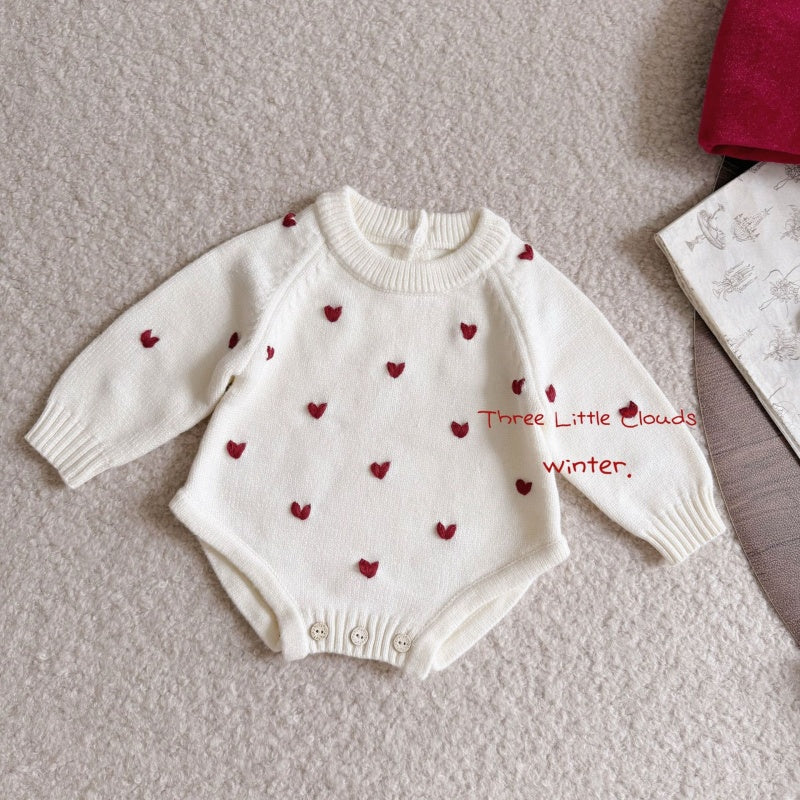 【BABY】ハート刺繍ロンパースSK106918