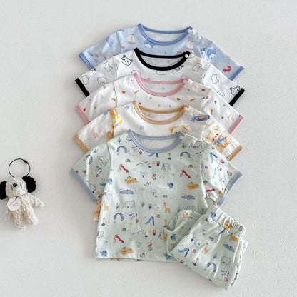 【BABY&KID】夏新作 総柄セットアップSK105115