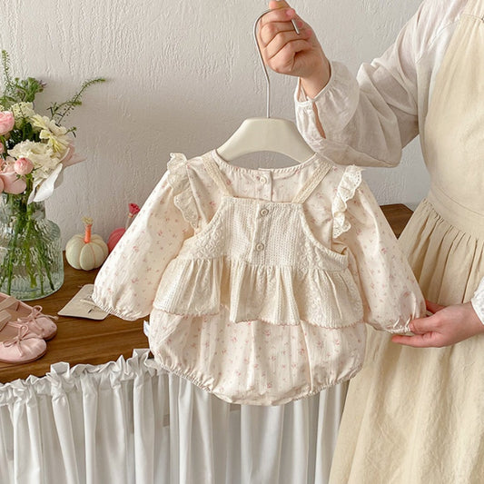 【BABY】小花柄ロンパース＆キャミソール2点セットSK103901