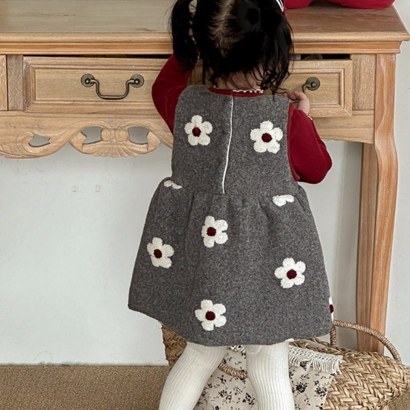 【BABY】冬新作レトロ花柄ジャンパースカートSK102724