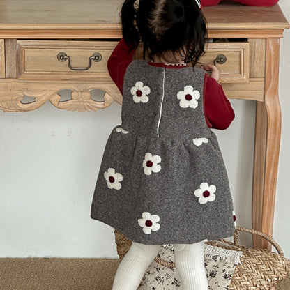 【BABY】冬新作レトロ花柄ジャンパースカートSK102724