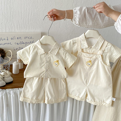 【BABY】夏新作シンプルカートゥーンサロペット、シャツ、ショートパンツSK104807