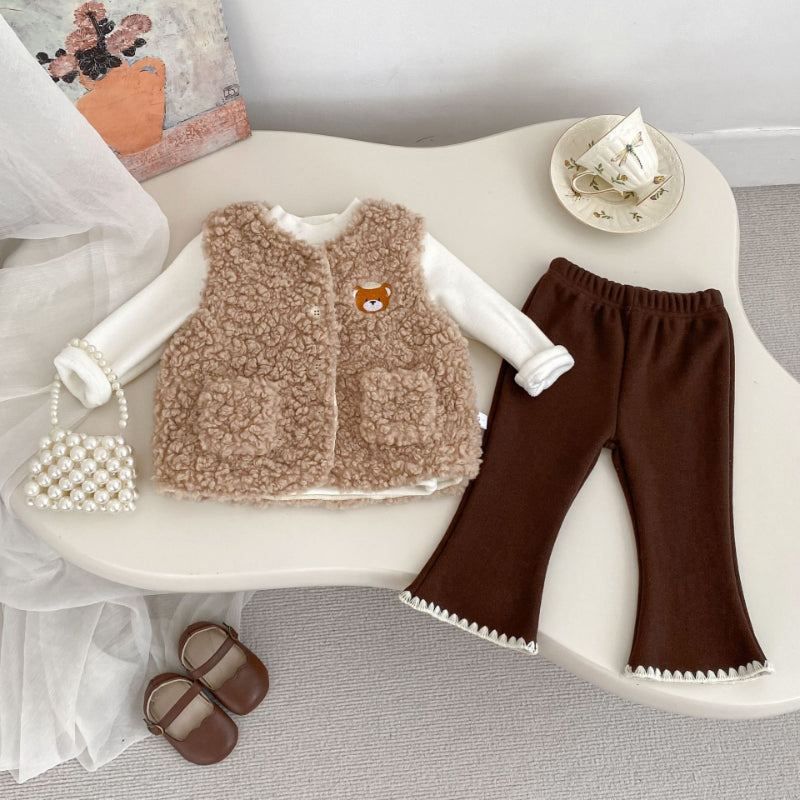 【BABY&KID】冬新作カートゥーン裏起毛ベストSK102732