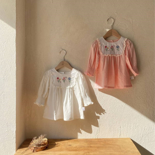 【BABY】花刺繍ワンピース&帽子SK101538