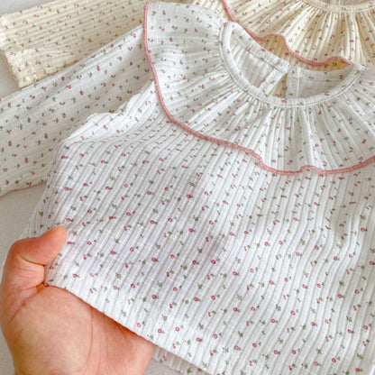 【BABY】プリント長袖フリル襟TシャツSK100823