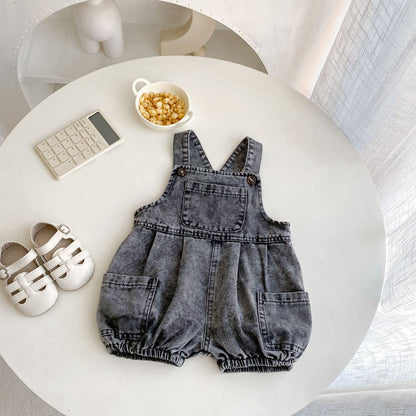 【BABY】夏新作　レトロデニムサロペット、ＴシャツSK081312