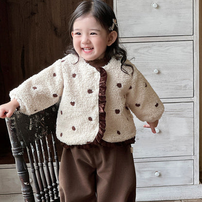 【BABY】冬新作ボアドットフリルアウターSK103119