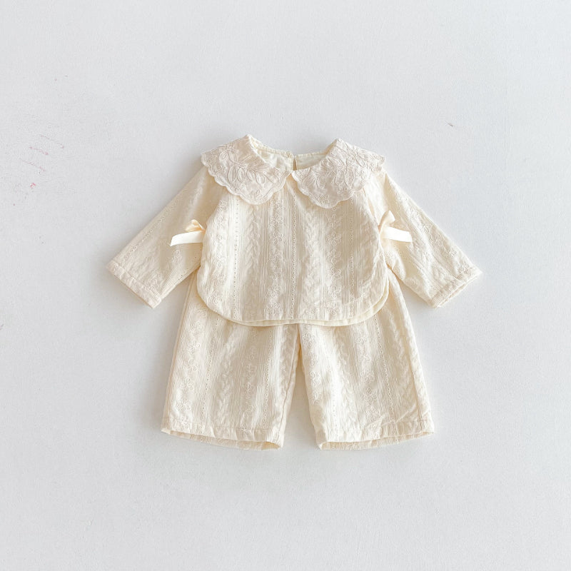 【BABY&KID】フリル襟ジャカードセットアップSK092319