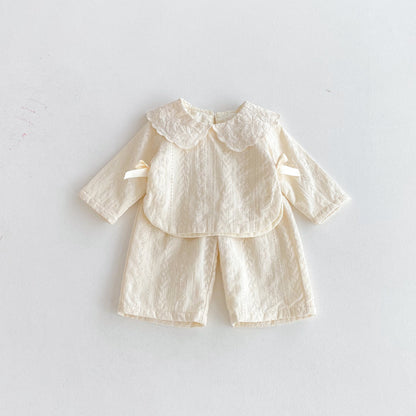 【BABY&KID】フリル襟ジャカードセットアップSK092319