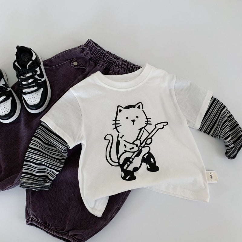 【BABY&KID】小猫柄長袖TシャツSK100529