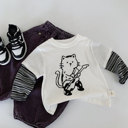 【BABY&KID】小猫柄長袖TシャツSK100529
