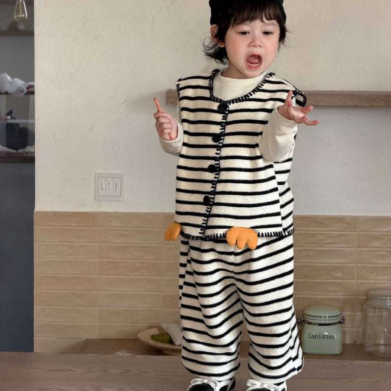 【BABY&KID】ペンギンボーダーベストセットアップSK104310