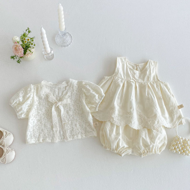 【BABY&KID】夏新作 クリーム可愛いカーディガン、セットアップSKO71203