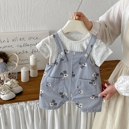 【BABY】夏新作カートゥーンサロペット＆TシャツSK104822