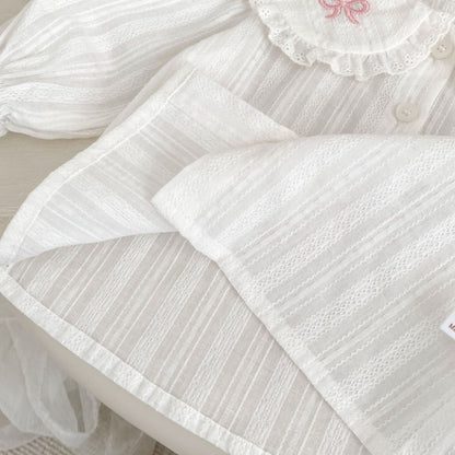 【BABY】リボンサロペット、リボン刺繍襟ブラウスSK100834