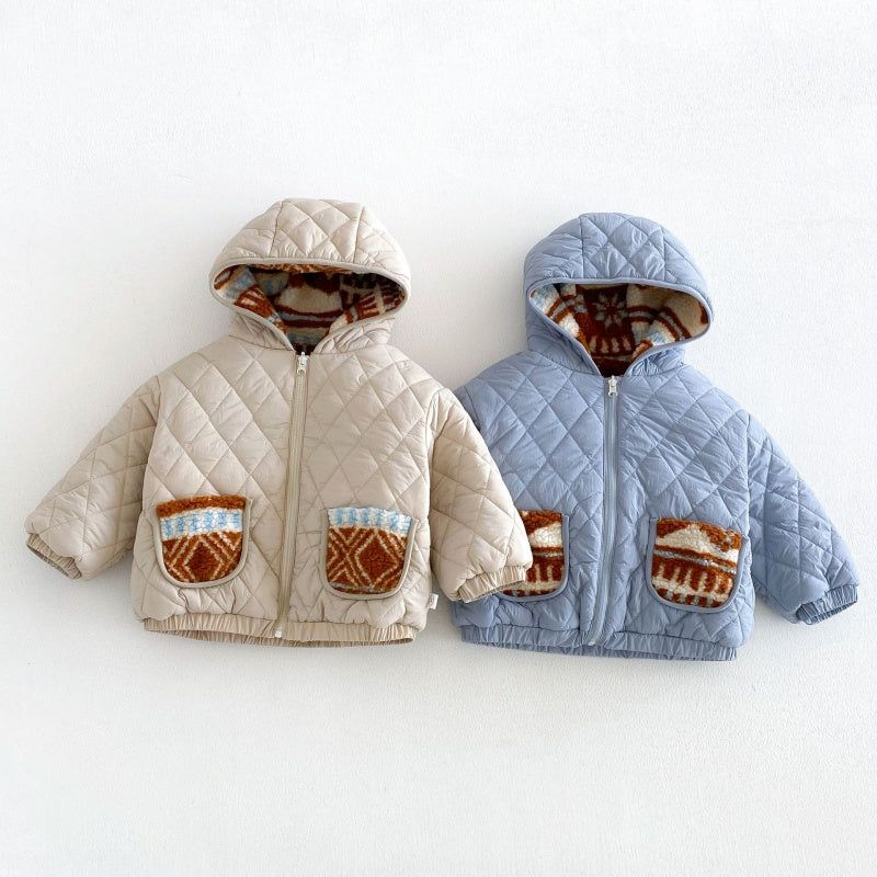 【BABY&KID】冬新作リバーシブル配色中綿ジャケットSK108518