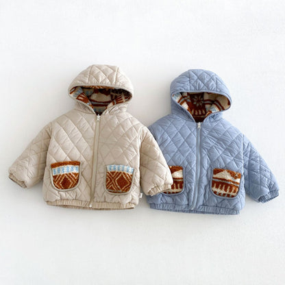 【BABY&KID】冬新作リバーシブル配色中綿ジャケットSK108518