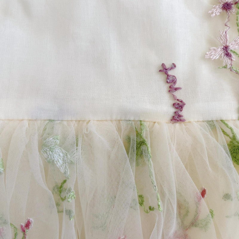 【BABY】夏新作 チュール刺繍キャミロンパースワンピSK082214