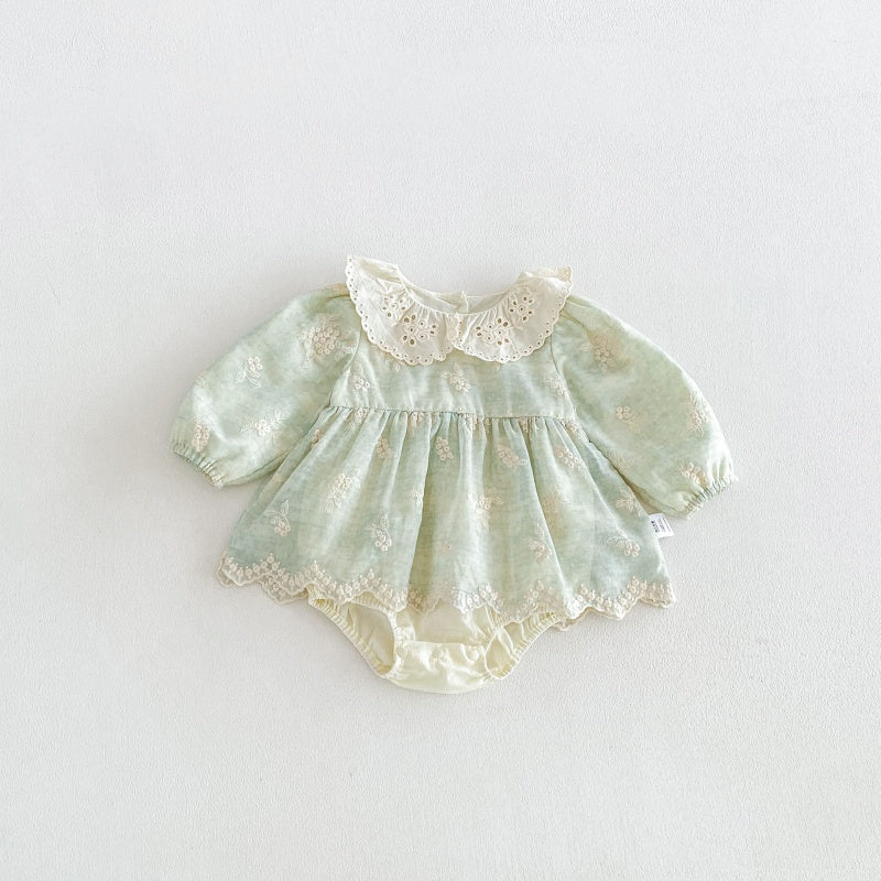 【BABY】丸襟刺繍ロンパースSK107906