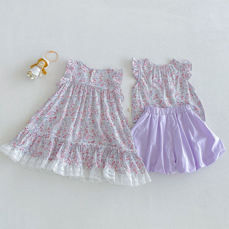 【BABY&KID】夏新作小花柄総柄ワンピース、セットアップSK105904