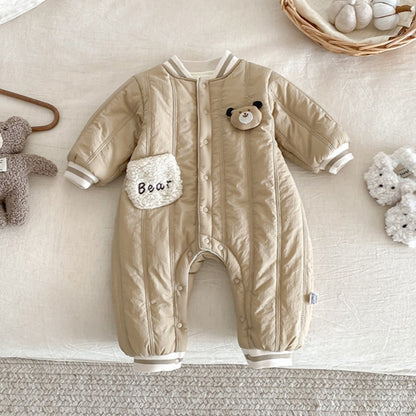 【BABY】冬新作くまさん裏起毛カバーオールSK102716