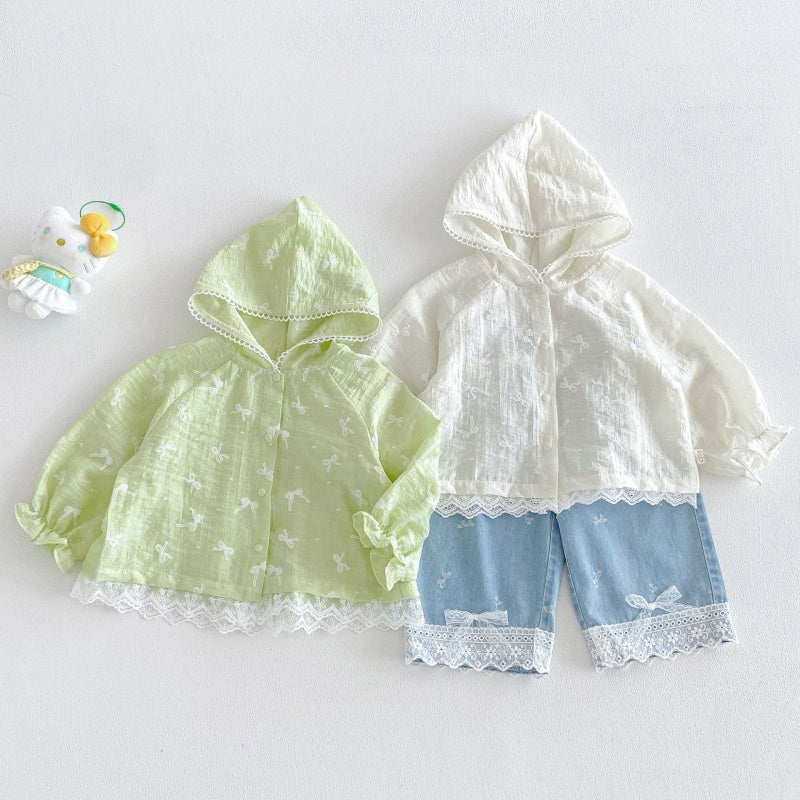 【BABY&KID】夏新作フリルフードUVカーディガンSK105908