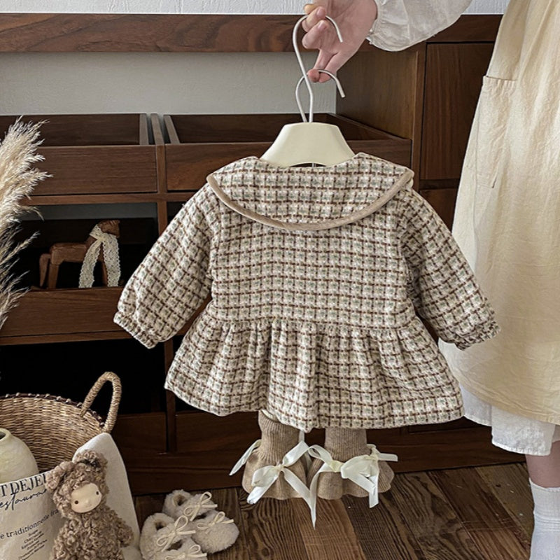 【BABY】冬新作リボンポケットウール中綿コートSK102727