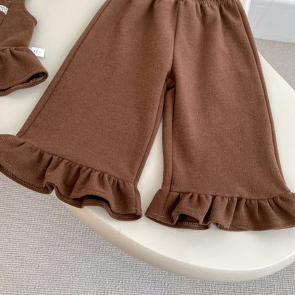 【BABY&KID】フリルヘムベスト＆パンツ、長袖TシャツSK092728