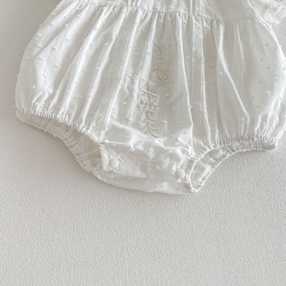 【BABY】夏新作 ラウンドネック刺繍ロンパースSK104909