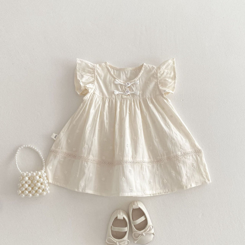 【BABY&KID】夏新作 ジャカードフライングスリーブワンピースSK070505