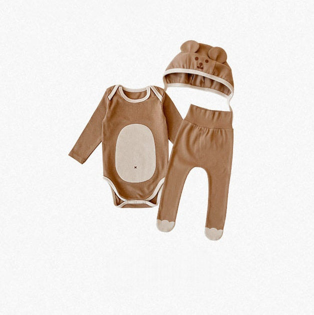 【BABY】アニマルデザインロンパース&レギンス&帽子SK100305