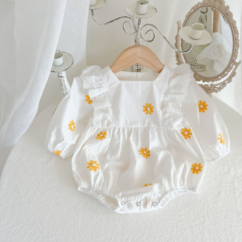 【BABY】デイジー刺繍ロンパースSK100108