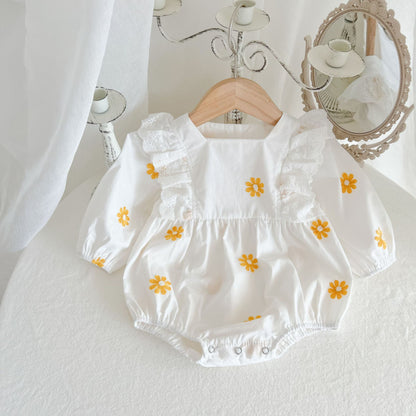 【BABY】デイジー刺繍ロンパースSK100108