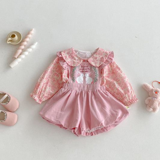 【BABY】うさぎサロペットパンツ（ショートパンツ）SK092309