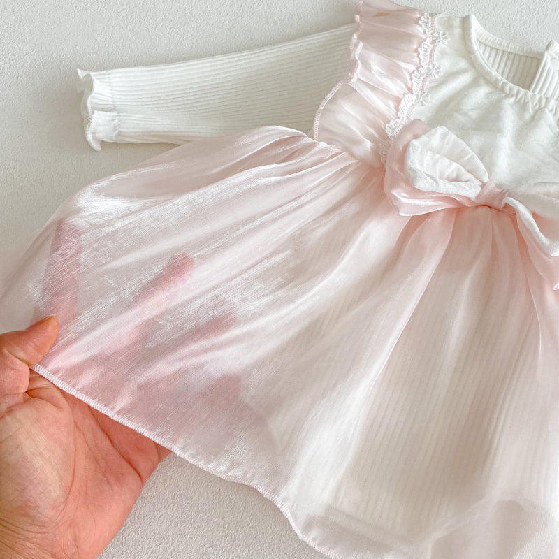 【BABY】リボンチュールロンパースワンピSK103615